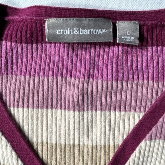 Croft & Barrow Striped Sweater Size L - Picture 3 of 4